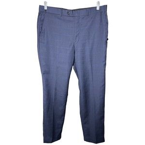 Lauren Ralph Lauren Wool/Poly Dark Blue Striped Dress Pants Mens Size 36W/32L